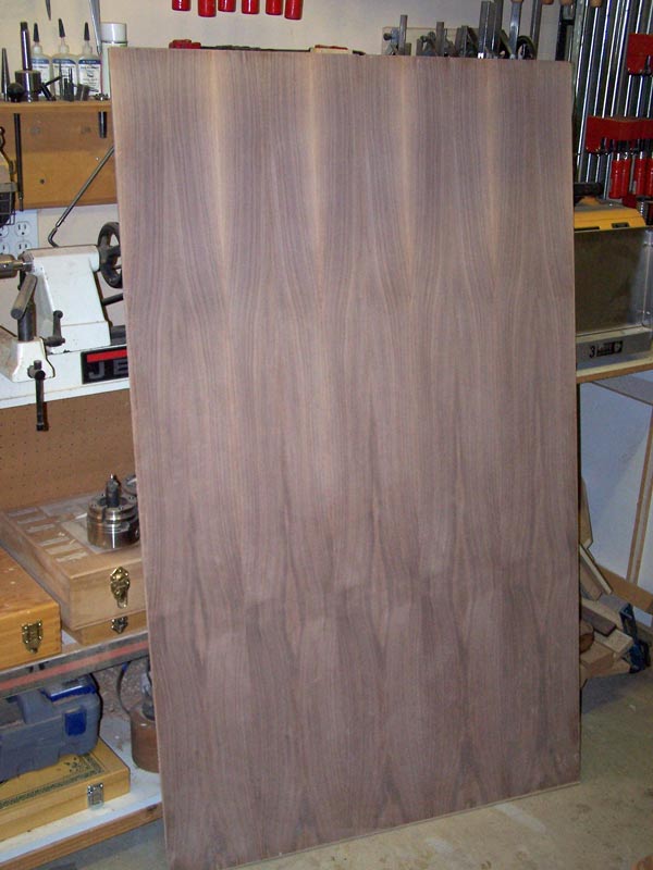 Inside of back panel for upper cabinet